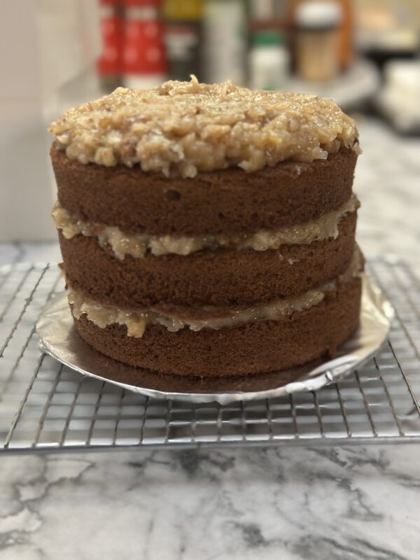 German Chocolate Cake – Frosted Layers Only